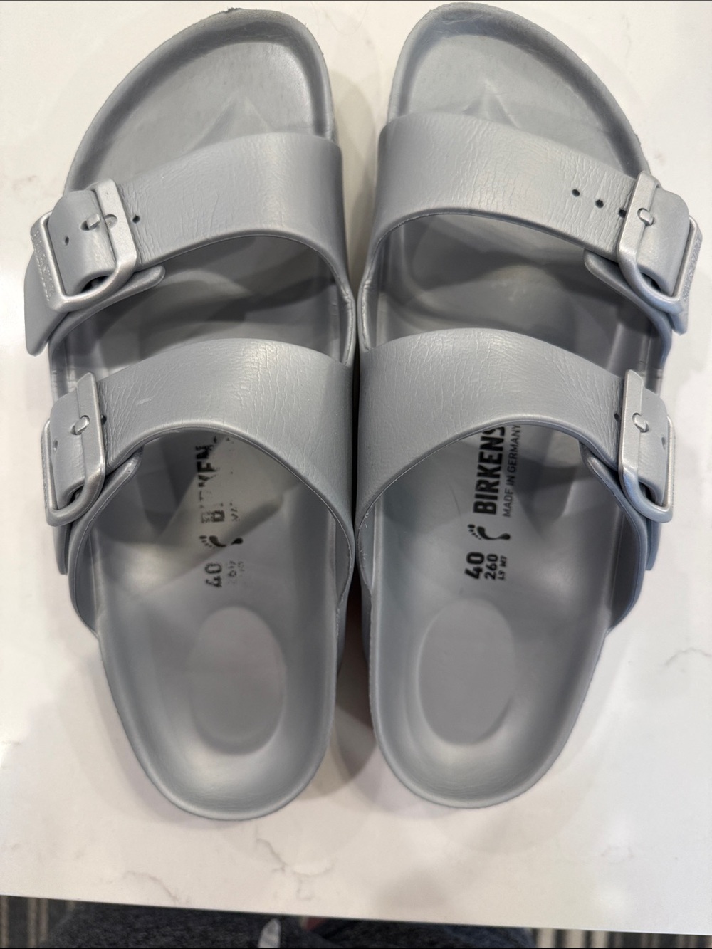 Birkenstock Women’s Sandals Light Gray Two-Strap EVA